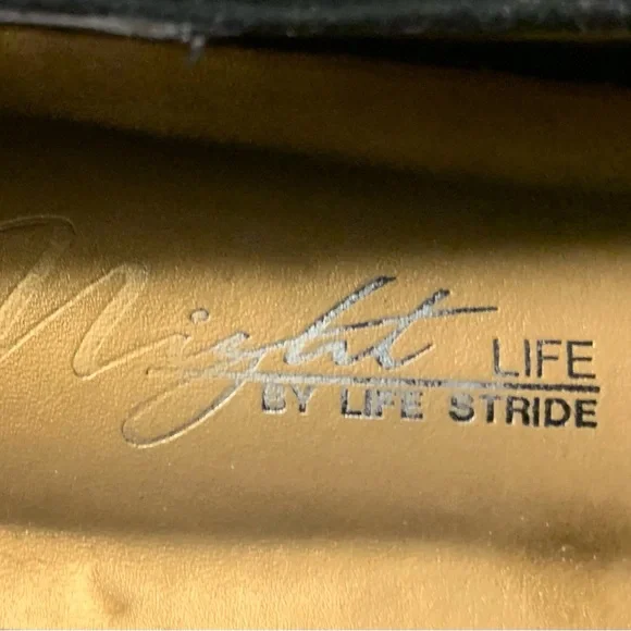 LIFE STRIDE NITE LIFE JEWELS black
suede FLATS avant garde rainbow VTG 80’s SZ11 - Picture 10 of 16